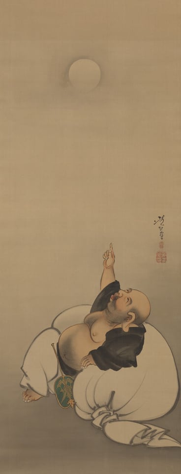 A work made of hanging scroll; ink and color on silk.