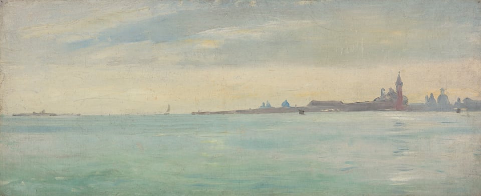 A work made of oil on paper, mounted on canvas.