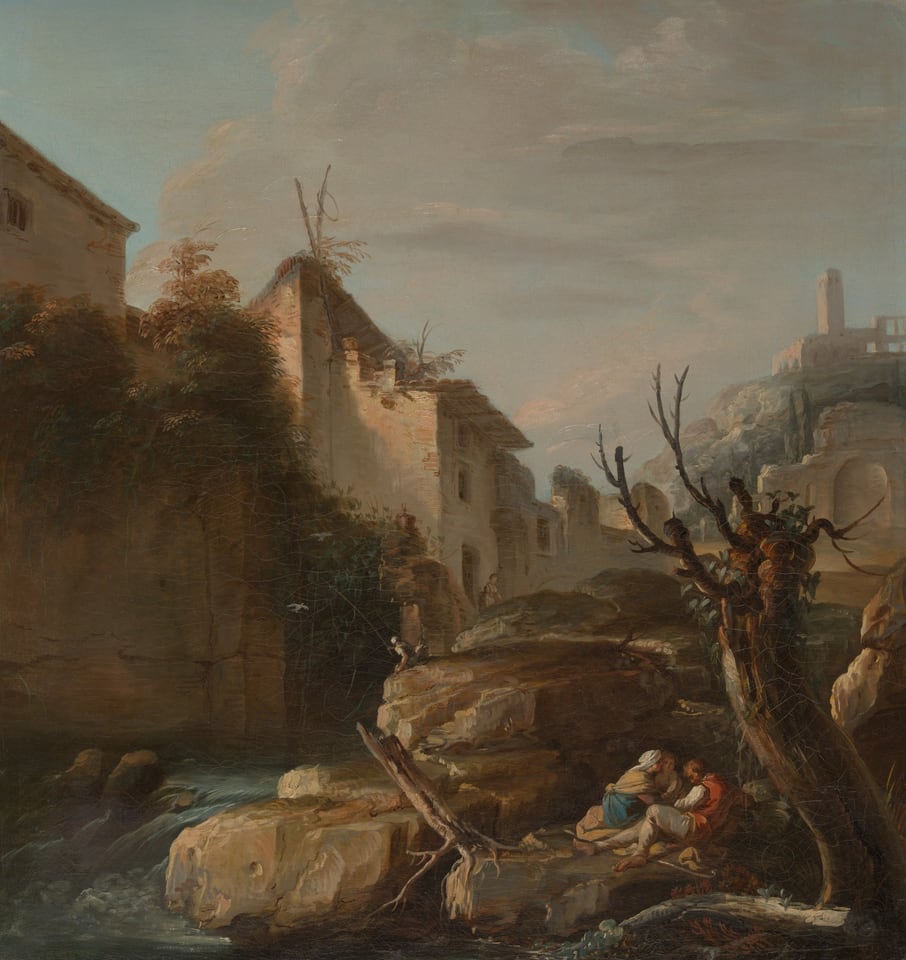 A work made of oil on canvas.