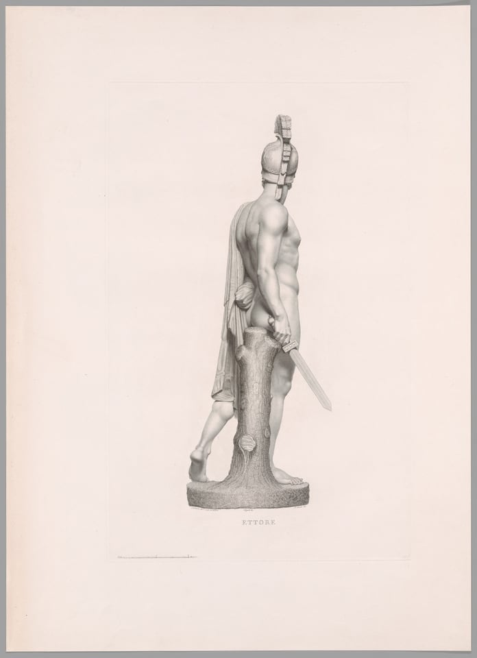A work made of engraving and etching in black on ivory wove paper.