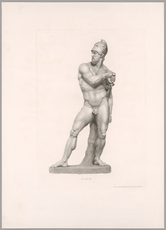 A work made of engraving and etching in black on ivory wove paper.