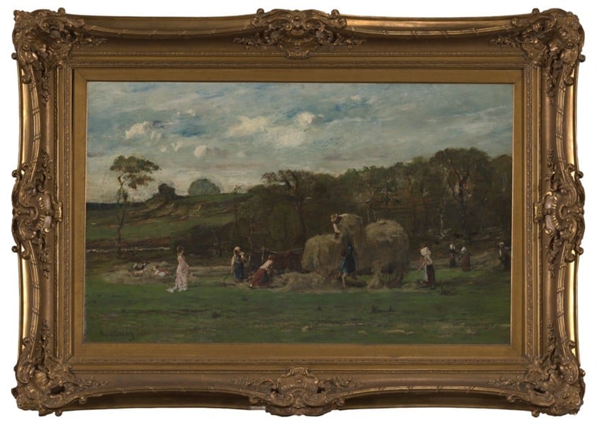 A work made of oil on canvas.