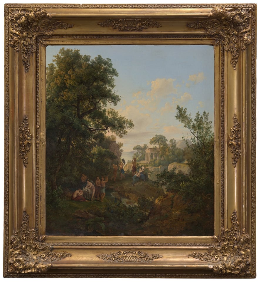 A work made of oil on canvas.