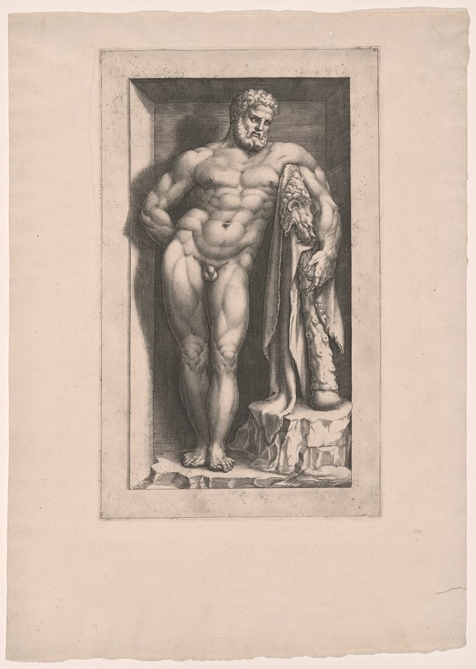 A work made of engraving in black on cream laid paper.