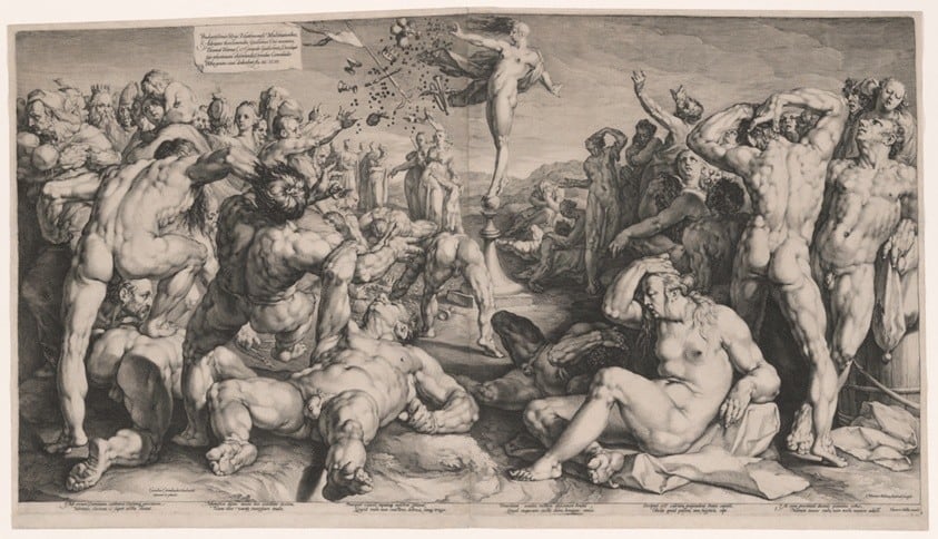 A work made of engraving on two joined sheets of ivory laid paper.