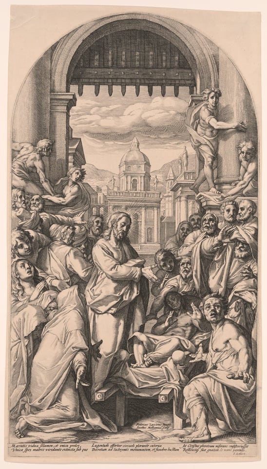 A work made of engraving in black on cream laid paper.