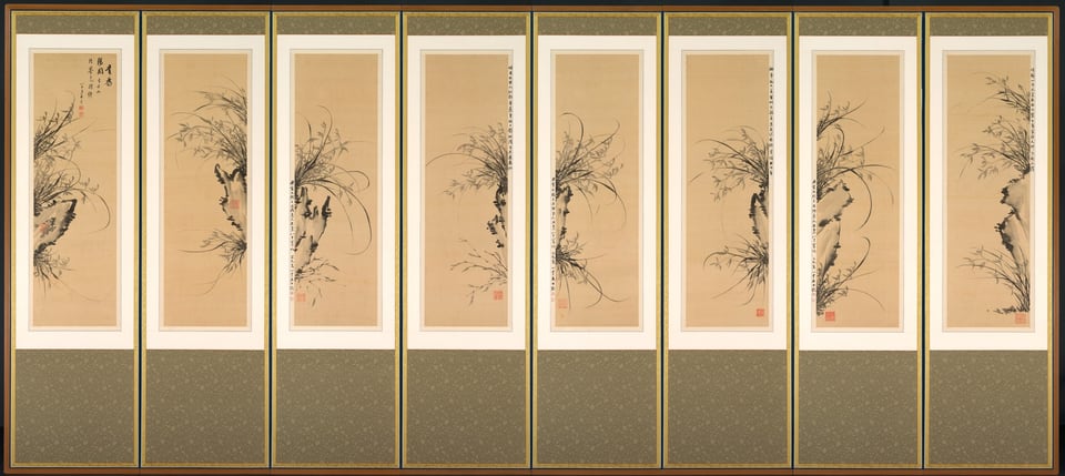 Orchids and Rocks, by Yi Ha-eung, 1897–98