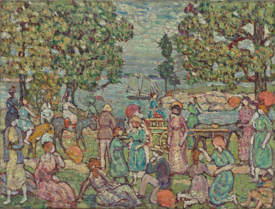 On the Beach, No. 3, by Maurice Prendergast, c. 1915–18