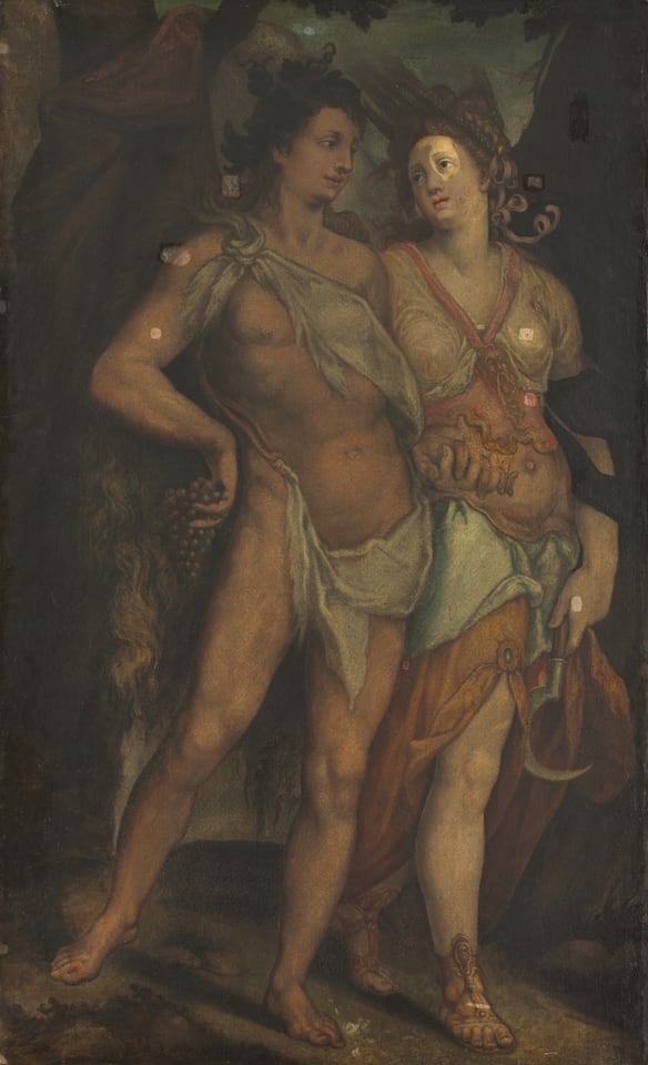 Ceres and Bacchus, by Bartholomaeus Spranger, 1600s