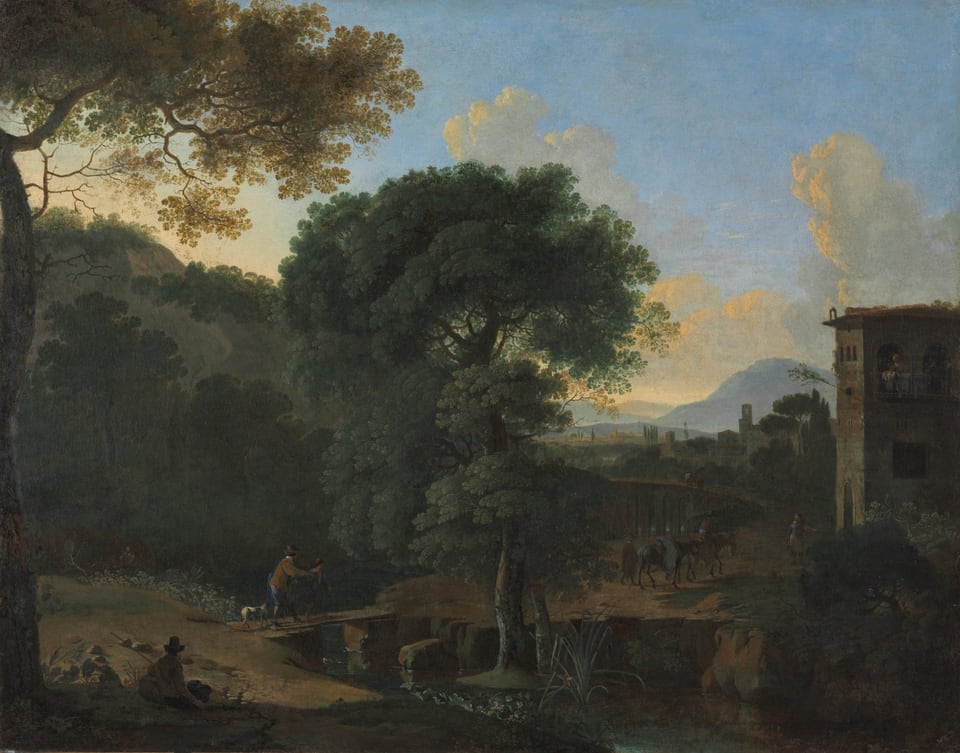 Landscape with Travelers, by Herman van Swanevelt, 1630s