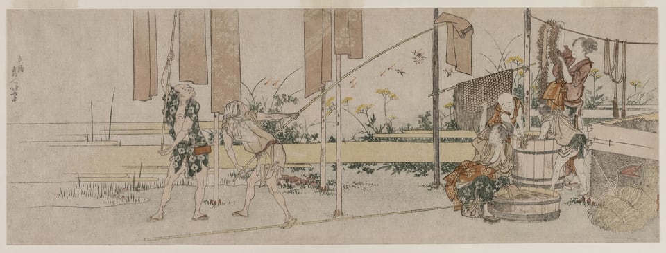 Dyers at Work, by Katsushika Hokusai, c. 1800
