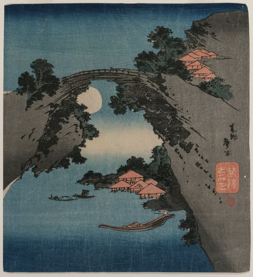 The Monkey Bridge, by Katsushika Taito II, early 1830s