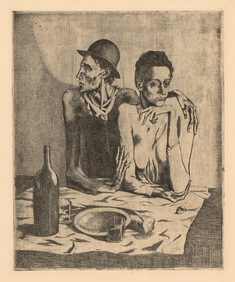 The Frugal Meal, by Pablo Picasso, September 1904, printed 1913