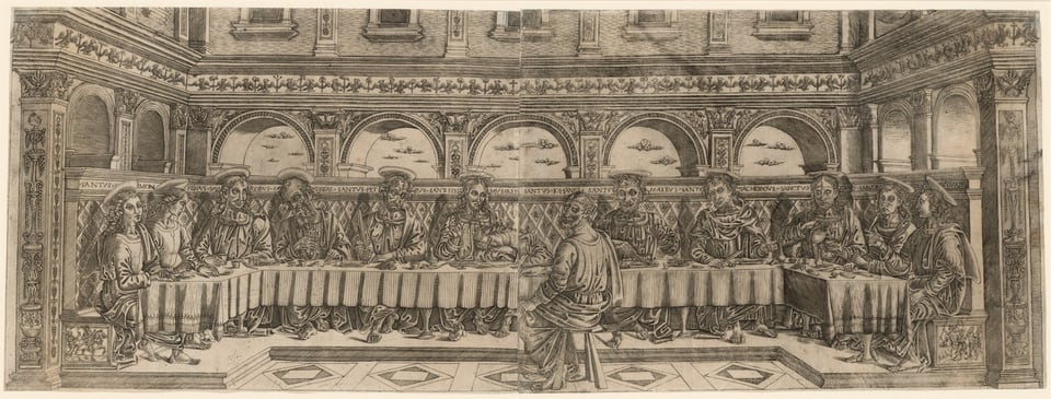 The Last Supper (pair), by Lucantonio degli Uberti, c. 1500