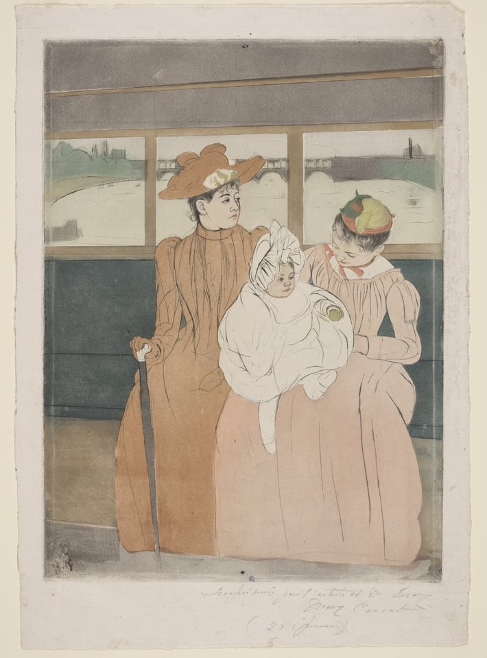 In the Omnibus, by Mary Cassatt, 1890–91