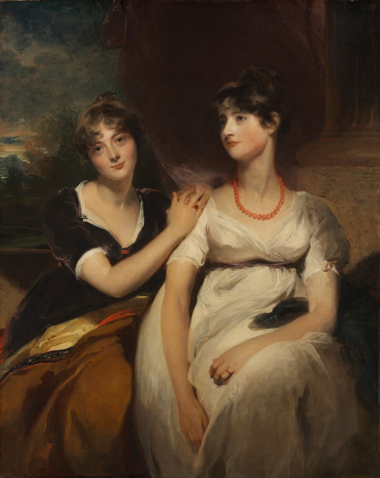 Portrait of Charlotte and Sarah Carteret-Hardy, by Thomas Lawrence, 1801