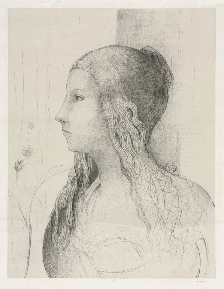 Brünnhilde in Twilight of the Gods, by Odilon Redon, 1894