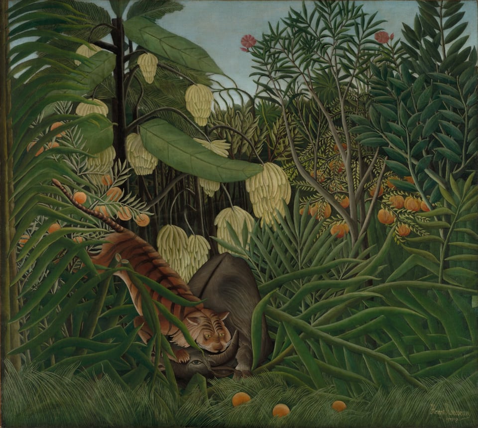 Fight Between a Tiger and a Buffalo, by Henri Rousseau, 1908