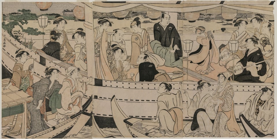 Boating Party on the Sumida River, by Torii Kiyonaga, 1789