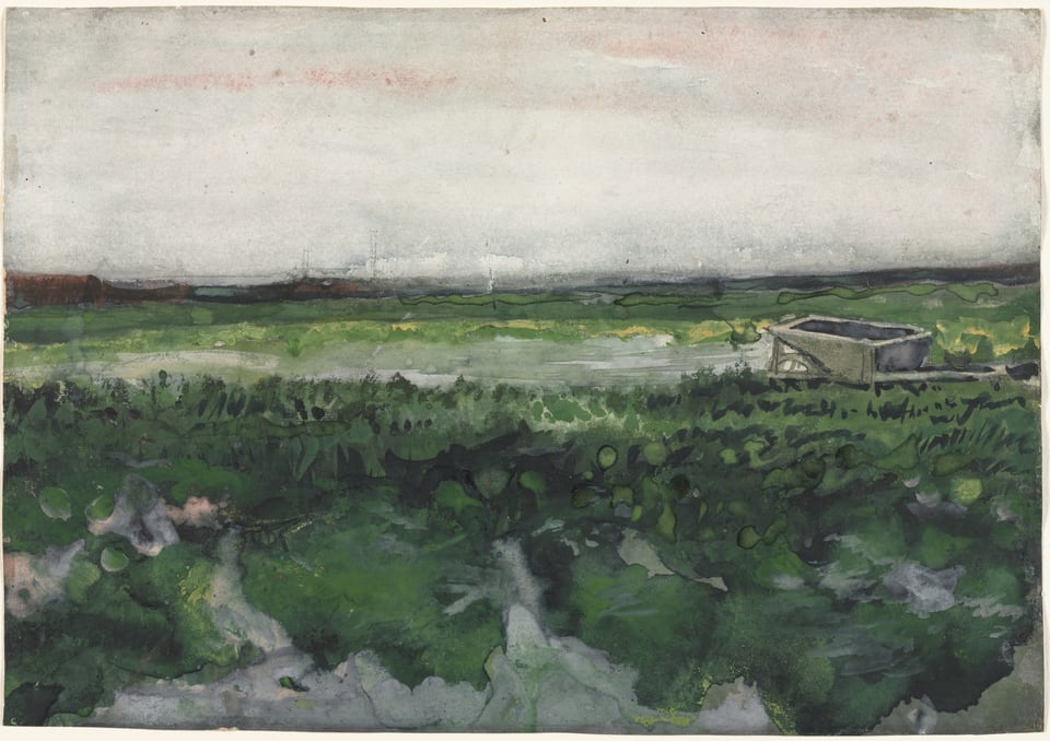 Landscape with Wheelbarrow, by Vincent van Gogh, 1883