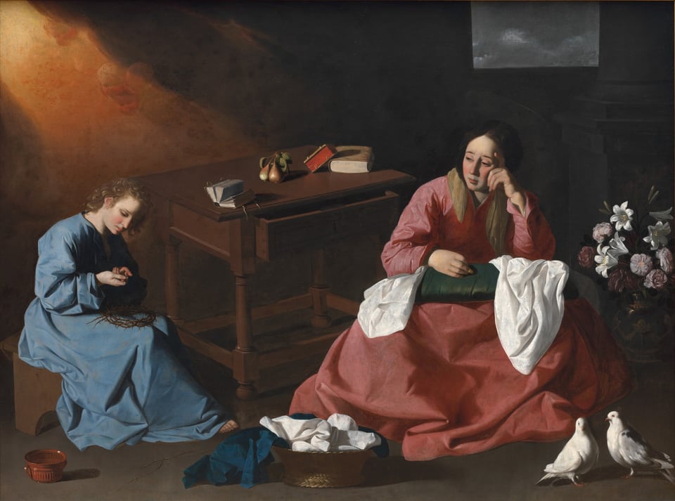 Christ and the Virgin in the House at Nazareth, by Francisco de Zurbarán, c. 1640