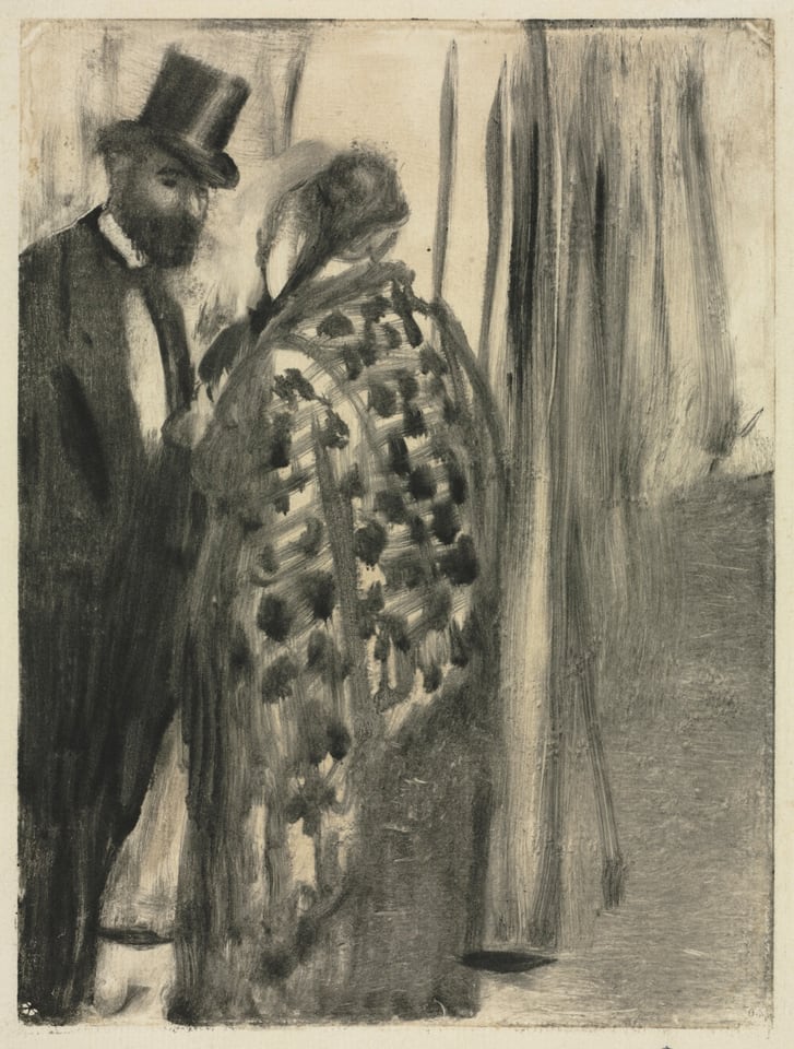 Conversation: Ludovic Halévy and Madame Cardinal (The Conversation) for "La Famille Cardinal" by Ludovic Halévy, by Edgar Degas, c. 1880–83
