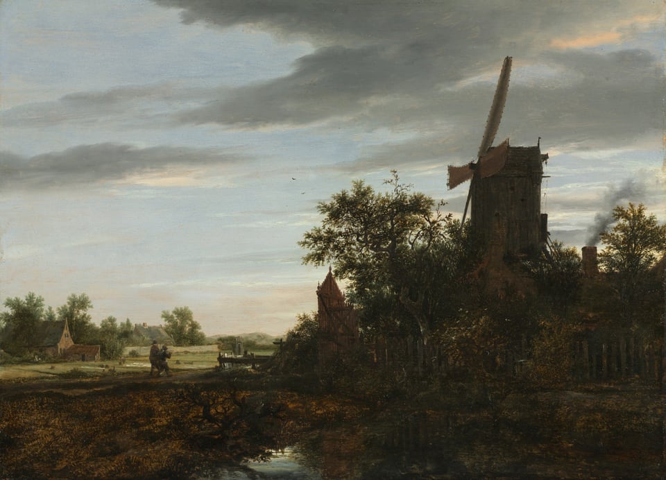 Landscape with a Windmill, by Jacob van Ruisdael, 1646
