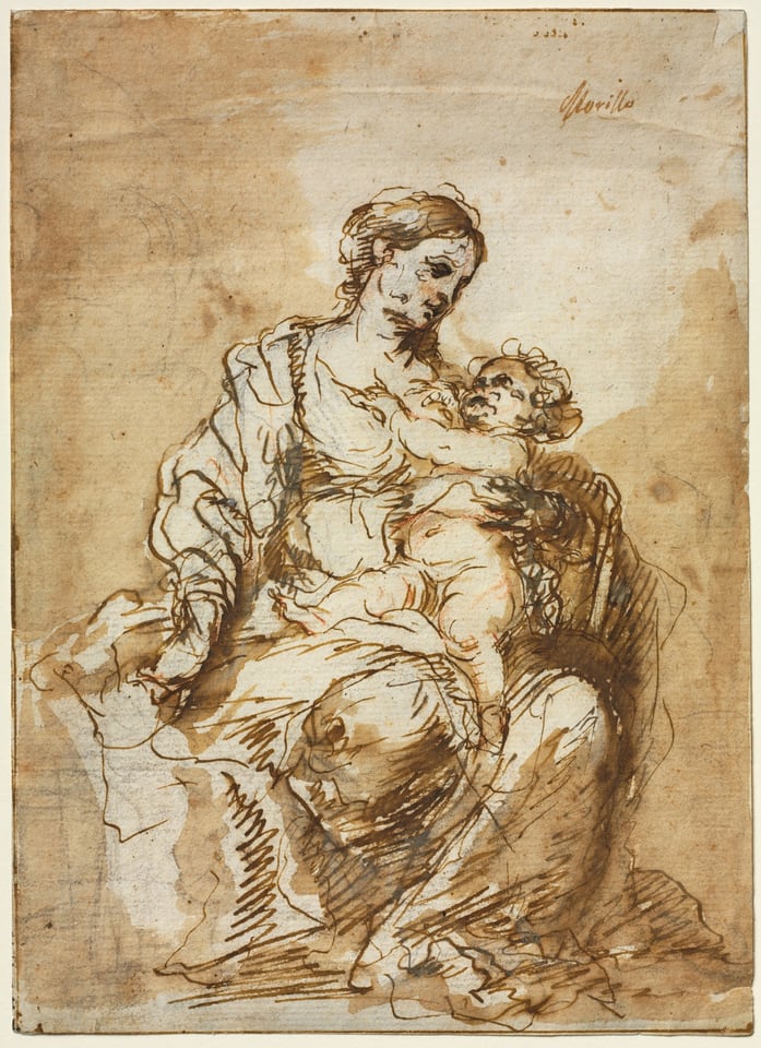 Madonna Nursing the Christ Child, by Bartolomé Esteban Murillo, c. 1670–72