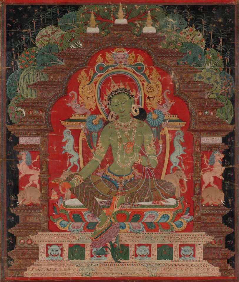 Green Tara, by Aniko, c. 1260s, mounted 2020