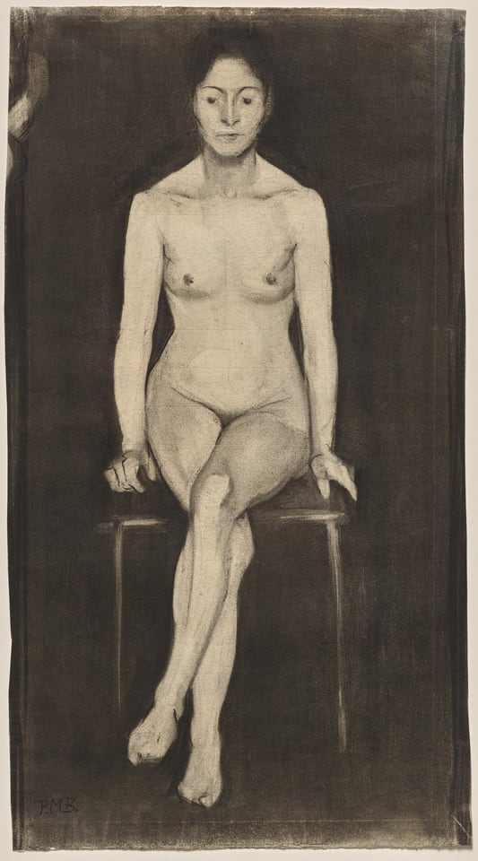 Seated Female Nude (Self-Portrait?), by Paula Modersohn-Becker, c. 1899