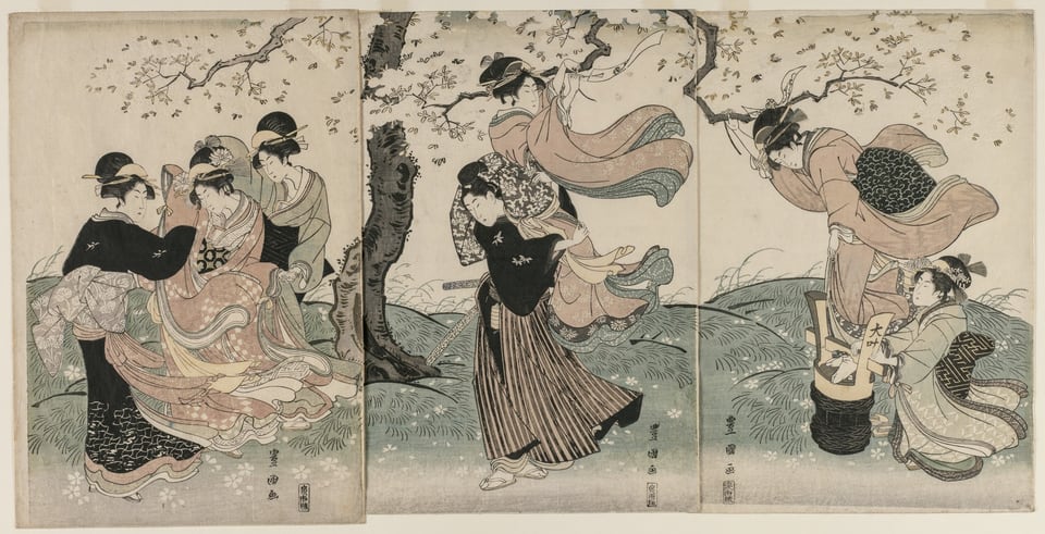 Cherry Blossoms in the Wind, by Utagawa Toyokuni, late 1790s