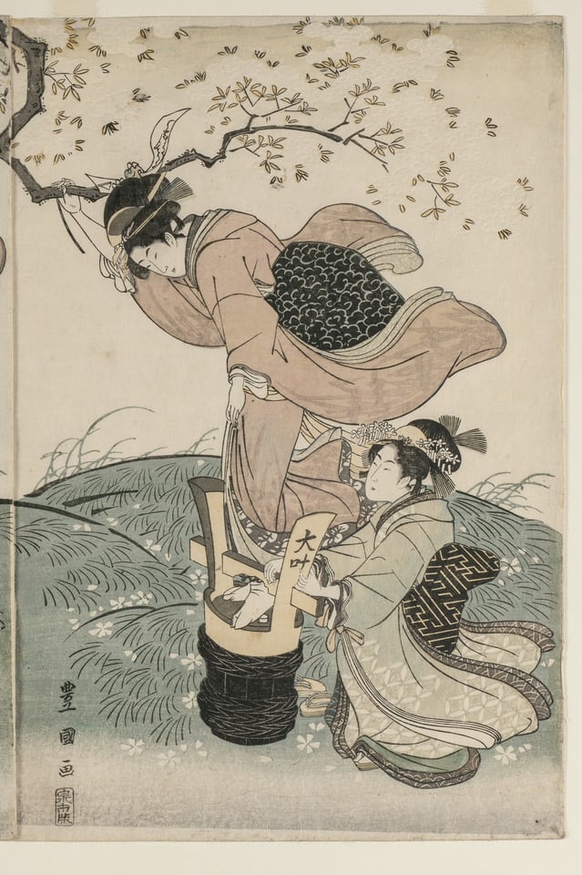 Cherry Blossoms in the Wind, by Utagawa Toyokuni, late 1790s