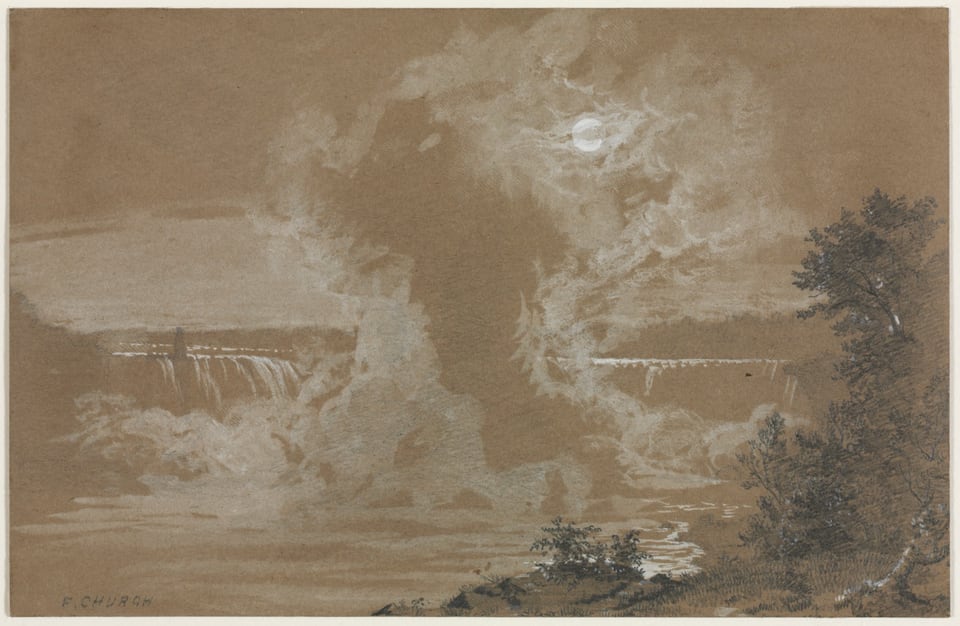 Niagara Falls by Moonlight, by Frederic Edwin Church, probably 1856