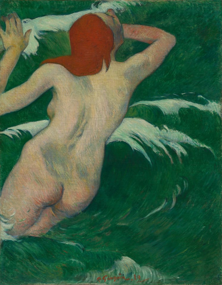 In the Waves (Dans les Vagues), by Paul Gauguin, 1889