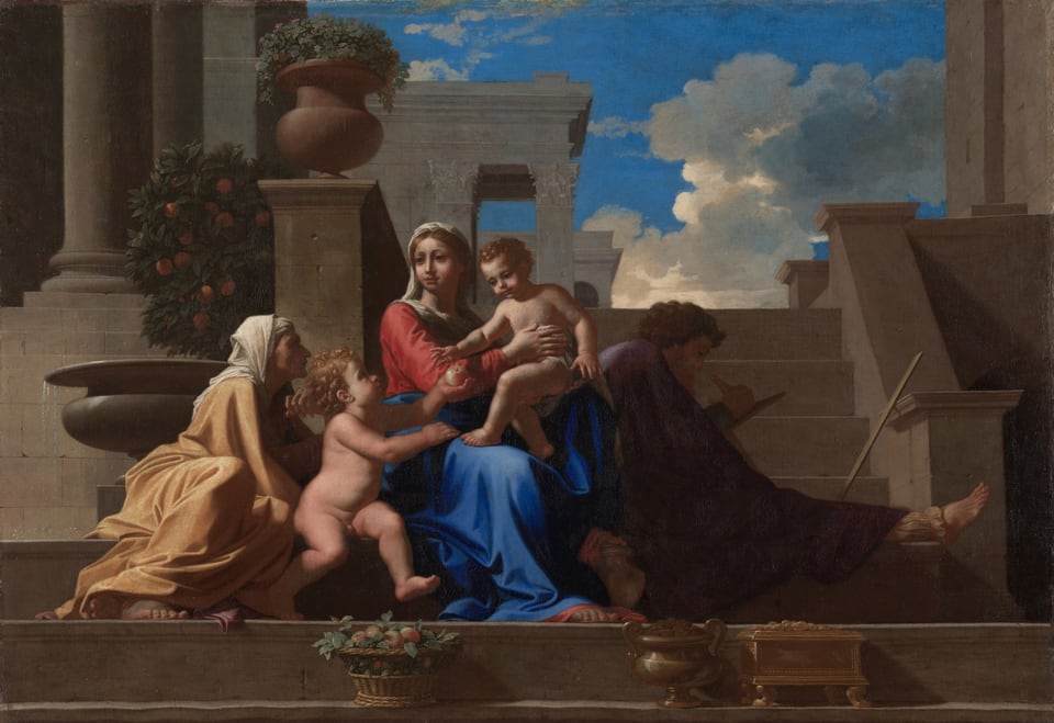 The Holy Family on the Steps, by Nicolas Poussin, 1648