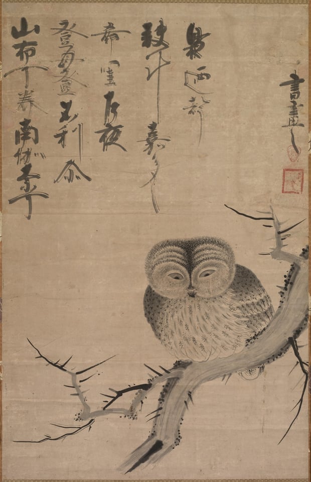 Owl, by Tsuda Bensaku, 1630s