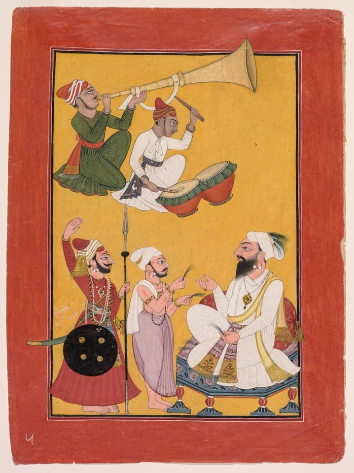 Celebrations of Krishna's Birth, from a Bhagavata Purana, c. 1725–30