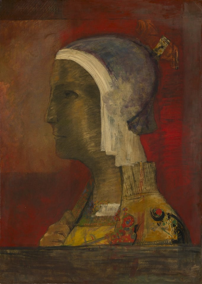 Symbolic Head, by Odilon Redon, c. 1890