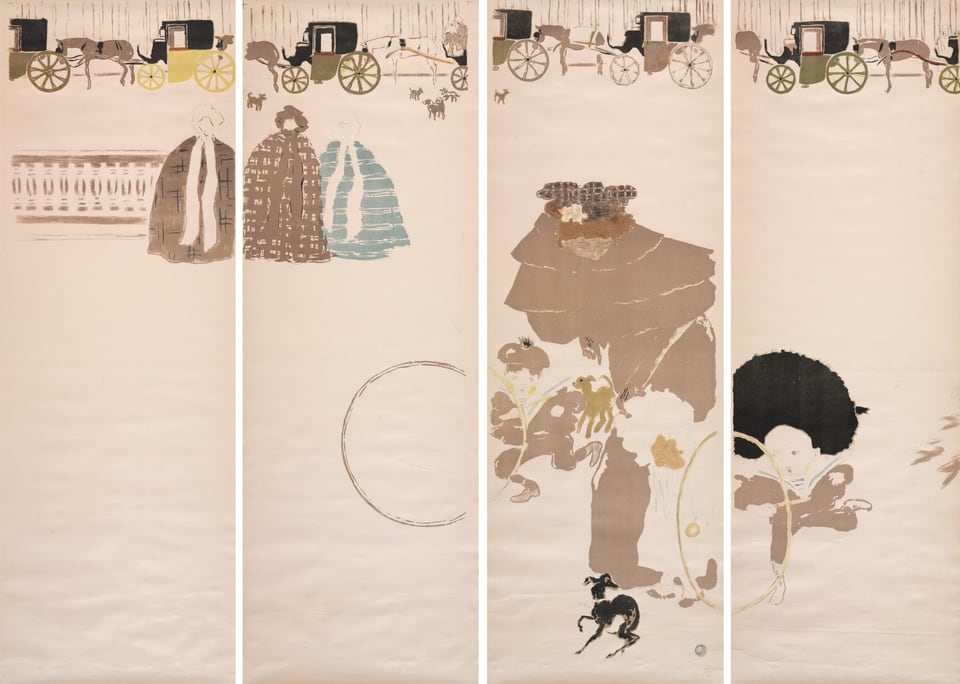 Nursemaids’ Promenade, Frieze of Carriages, by Pierre Bonnard, 1895