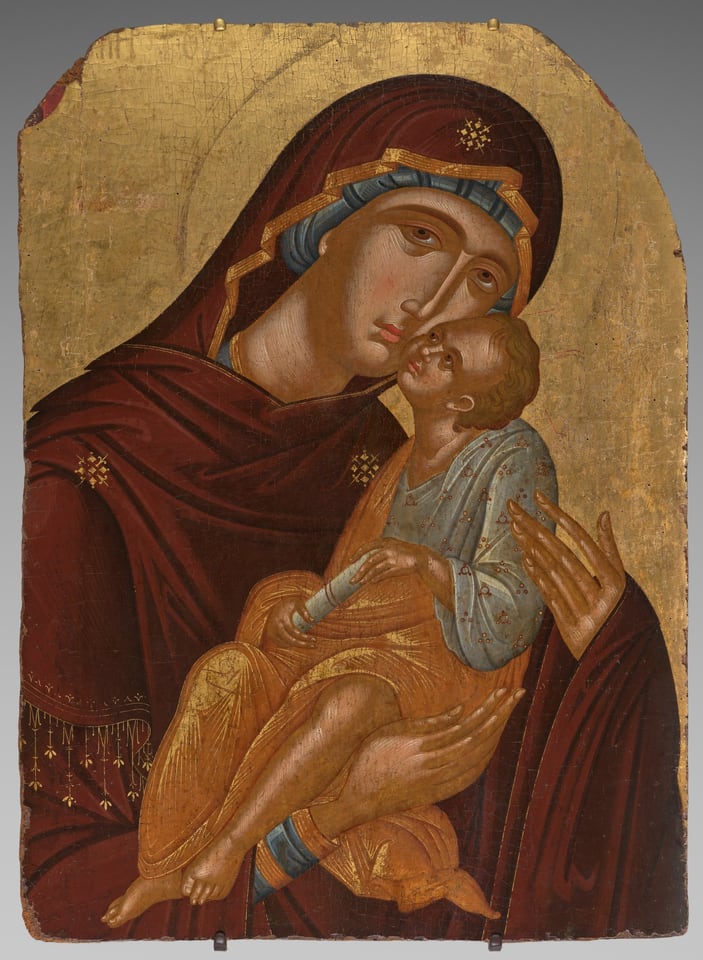 Icon of the Mother of God and Infant Christ (Virgin Eleousa), by Angelos Akotantos, c. 1425–50