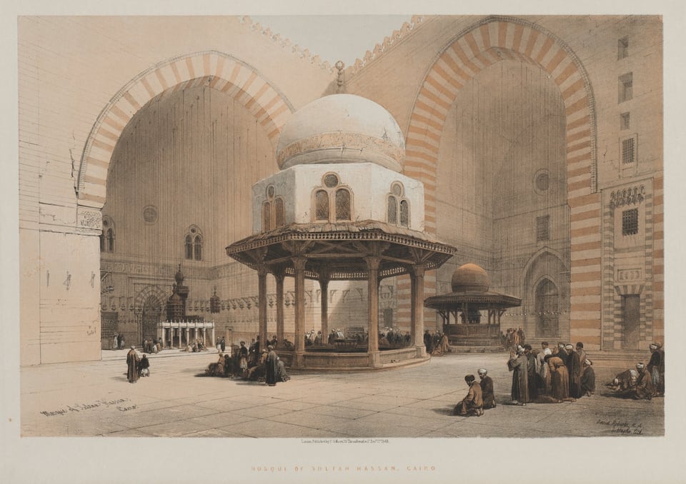 Egypt & Nubia, Volume III, No. 8: Mosque of Sultan Hassan, Cairo, by Louis Haghe, 1842–49