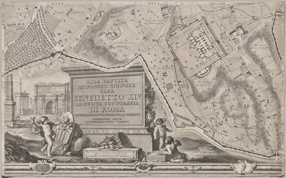 Nuova pianta di Roma data in luce da Giambattista Nolli l’anno MDCCXLVII, known as La Pianta Grande di Roma, by Giovanni Battista Nolli, 1748