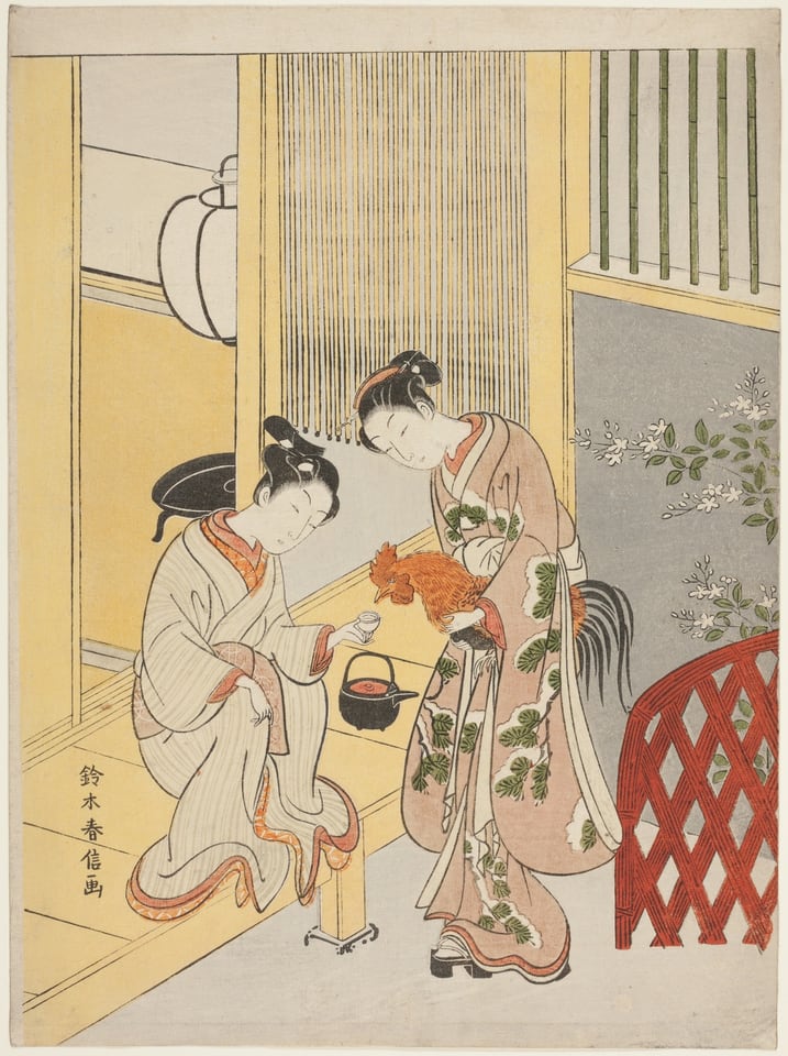 A work made of color woodblock print; chuban.