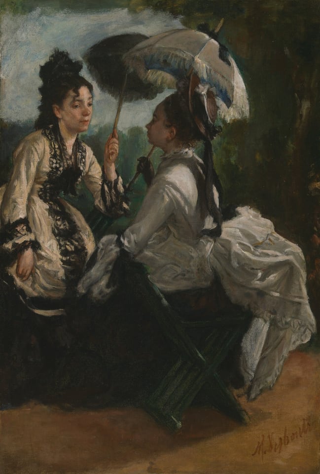A work made of oil on canvas.