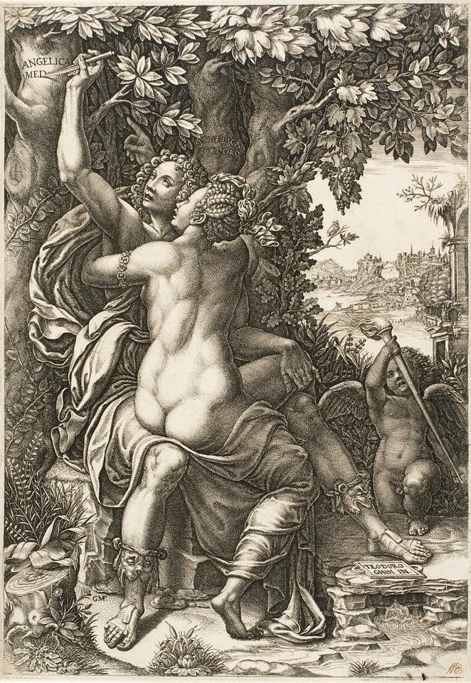 A work made of engraving in black on ivory laid paper.