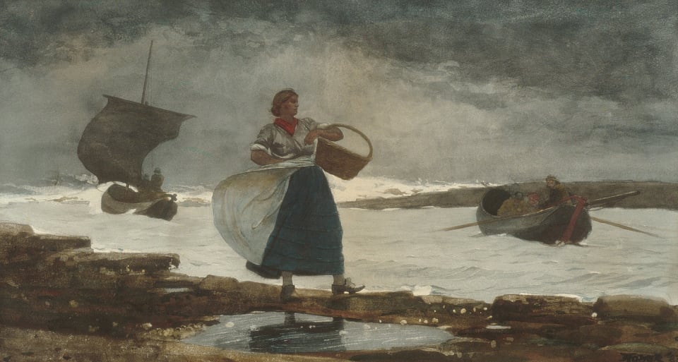 Inside the Bar, by Winslow Homer, 1883
