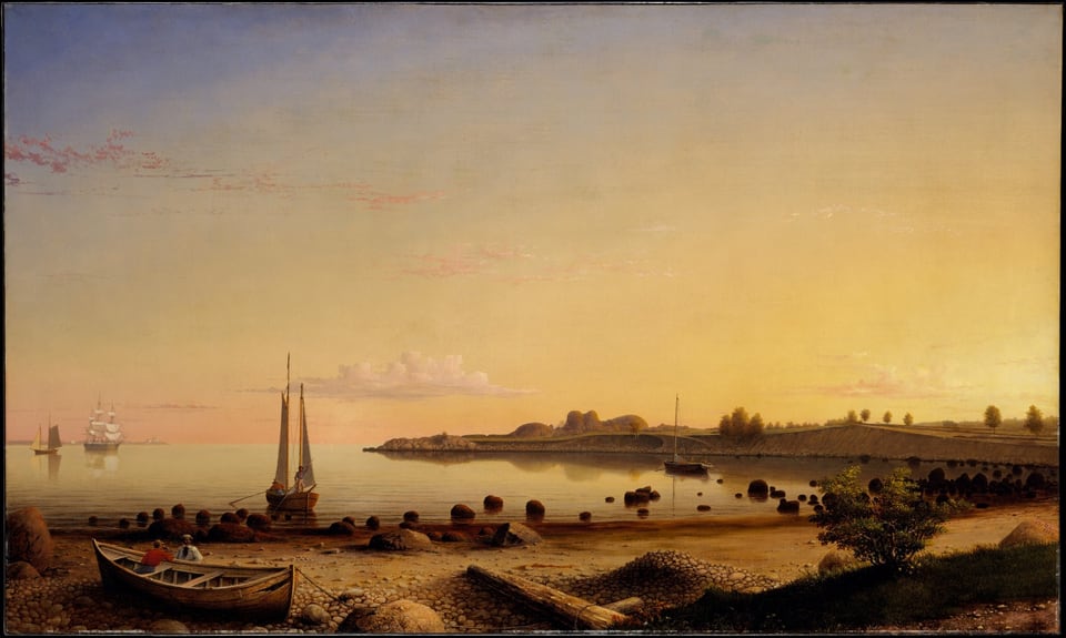 Stage Fort across Gloucester Harbor, by Fitz Henry Lane, 1862