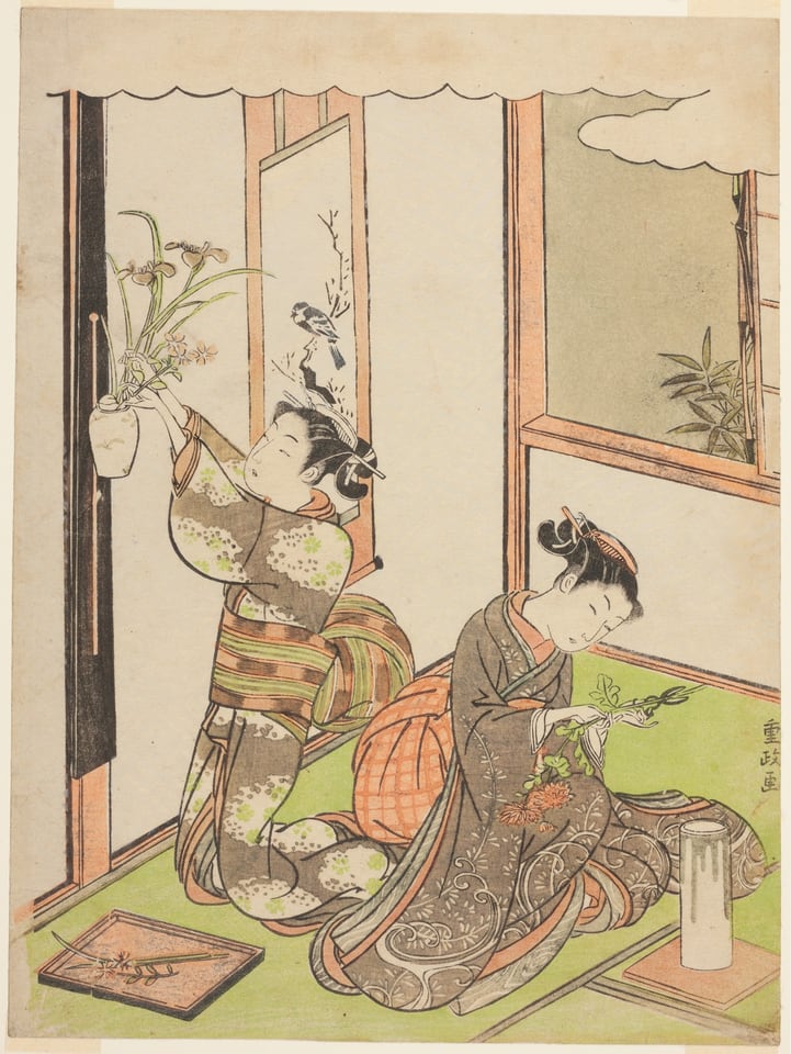 A work made of color woodblock print; chuban.
