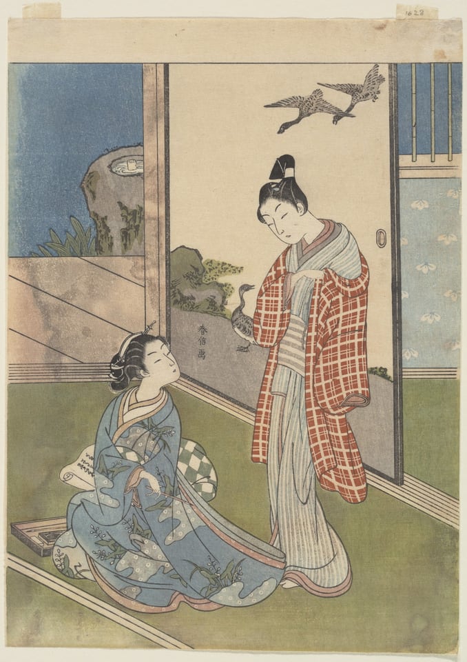 A Girl Writing a Letter, by Suzuki Harunobu, 18th century