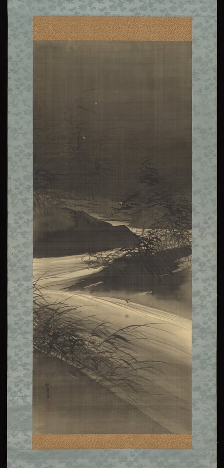 Fireflies Over the Uji River by Moonlight, by Suzuki Shōnen
